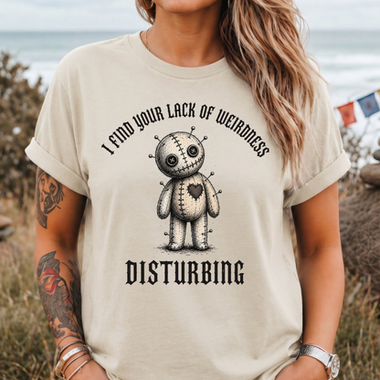 Lack Of Weirdness Voodoo Doll T‑Shirt
