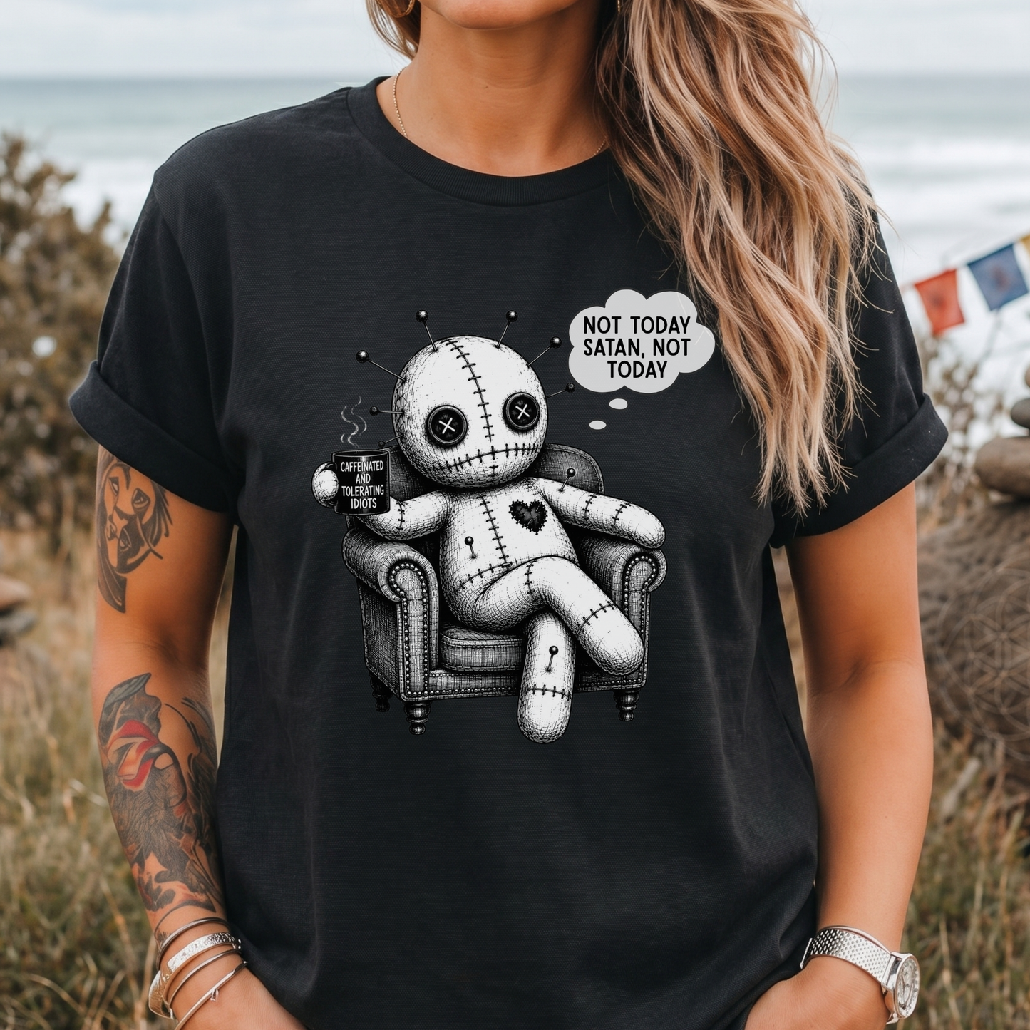 Not Today Satan Voodoo Doll T-Shirt