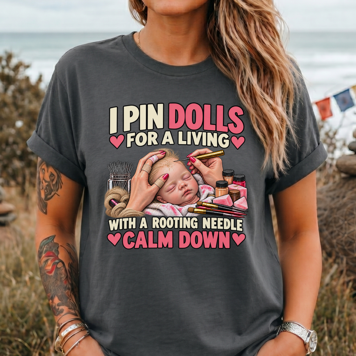 With a Rooting Needle - Doll Artist T-Shirt