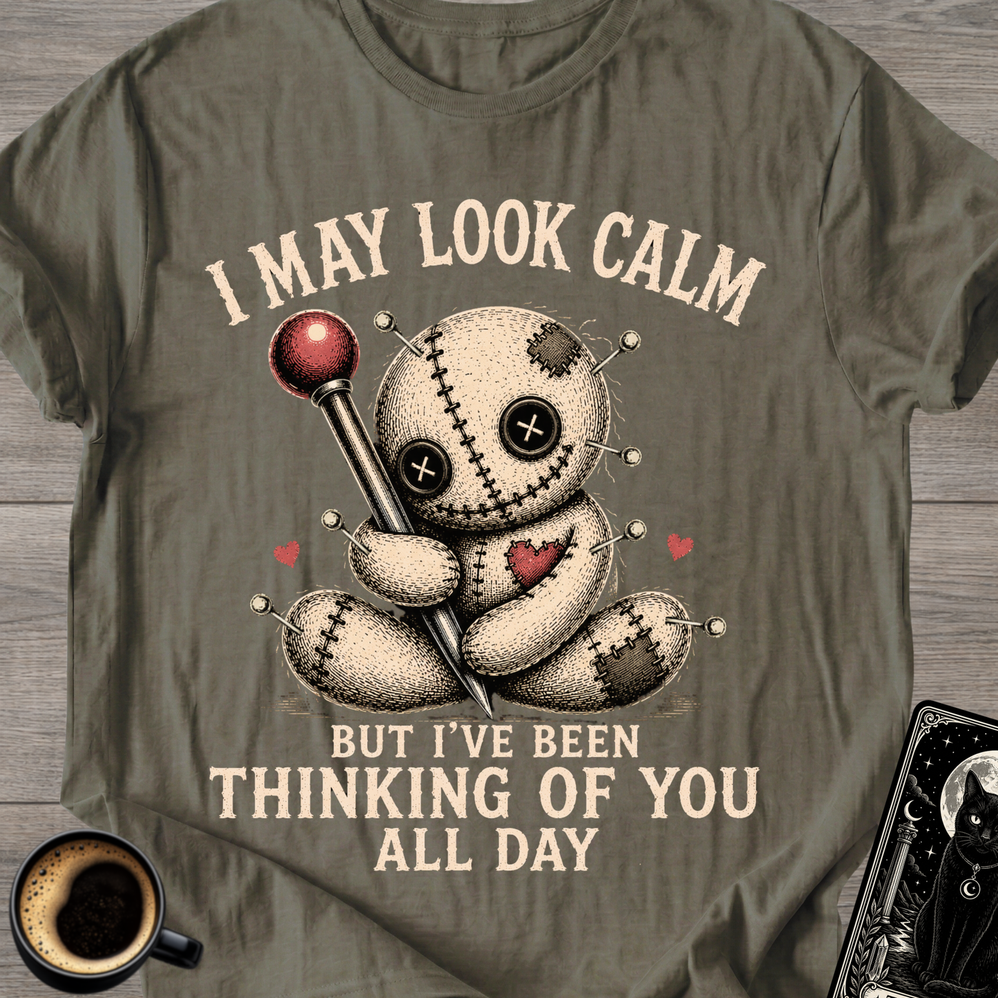 "I May Look Calm" Voodoo Doll T‑Shirt