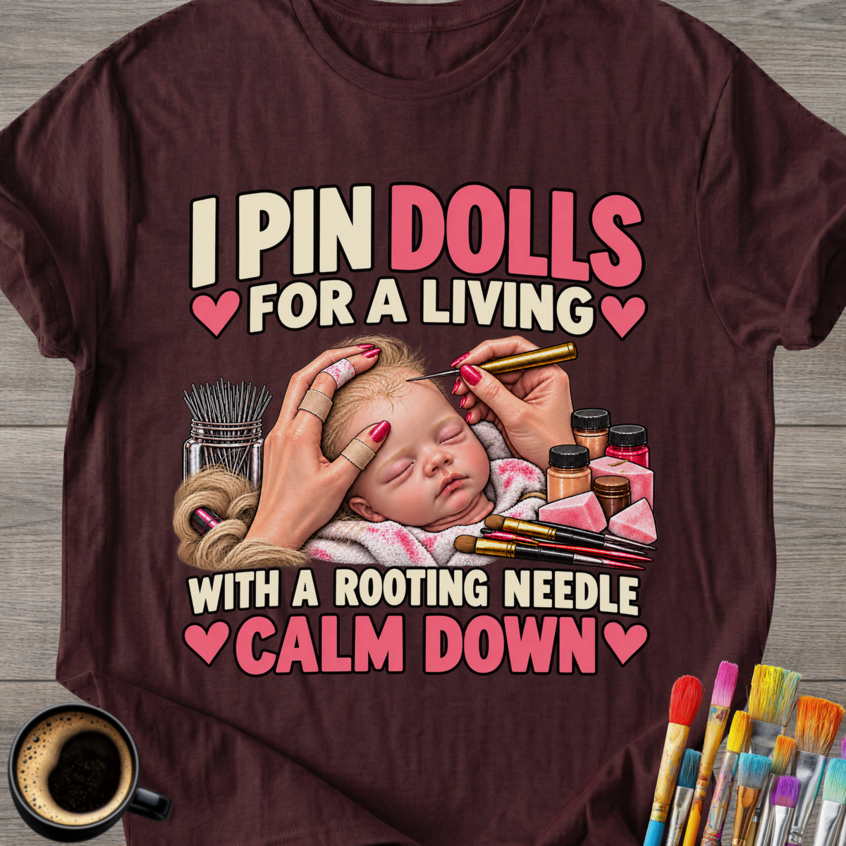 With a Rooting Needle - Doll Artist T-Shirt